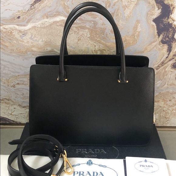 New Prada Saffiano Graphic Print Collage Tote Bag - Picture 4 of 8